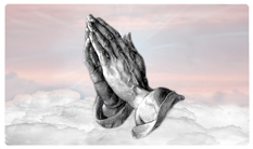 DNSEMP C 103 PK Praying Hands Clouds Pink